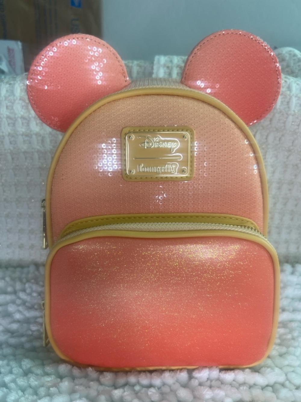 NWT Disney Loungefly Mickey Mouse Glitter Sequin Mini Backpack & Crossbody Bag - Picture 7 of 9